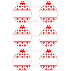 Karácsonyi gömbök PIROS CSILLAGOKKAL ÜRESEN