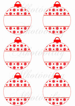 Karácsonyi gömbök PIROS CSILLAGOKKAL ÜRESEN