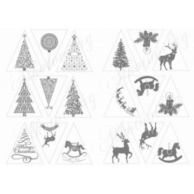 Karácsonyi sziluett minták szürkében