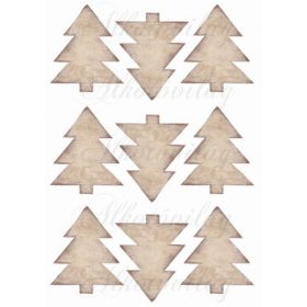 Papír utánzatú fenyőfák