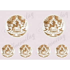   Téli táj fa háttérrel 10 cm átmérővel - HÍMZŐKERETHEZ