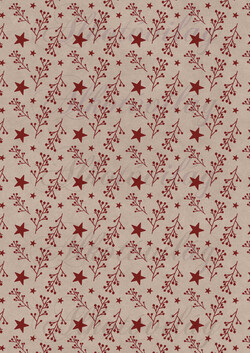 Bordó csillagok és bogyós ágak kraft alapon