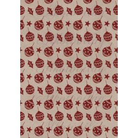   Bordó karácsonyfadíszek magyal levelek, csillagok kraft alapon