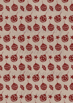 Bordó karácsonyfadíszek magyal levelek, csillagok kraft alapon