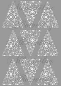 Csipkés fenyőfák SZÜRKE alapon