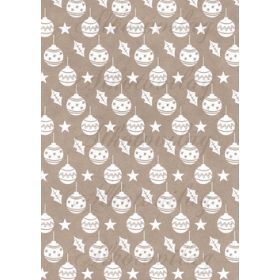 Fehér karácsonyfadíszek magyal levelek kraft alapon