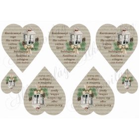   Hullámkarton szívek Karácsonyi rege idézettel, lámpással