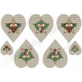 Hullámkarton szívek karácsonyi szívek dekorációkkal