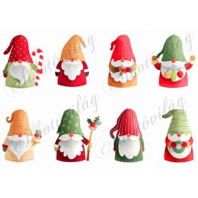   Karácsonyi manók cukorkabottal, lámpással, izzósorral SZEMEKKEL