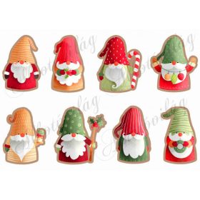   Karácsonyi MÉZESKALÁCS manók cukorkabottal, lámpással, izzósorral SZEMEKKEL