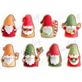   Karácsonyi MÉZESKALÁCS manók cukorkabottal, lámpással, izzósorral