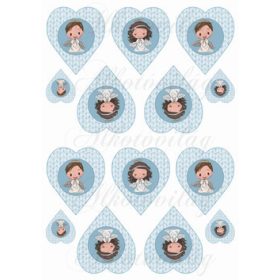   Angyalkák - kislány és kisfiú- kötött szívekben KICSIBEN