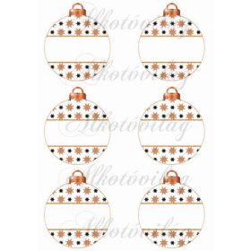 Barna csillagos karácsonyi gömbök üresen