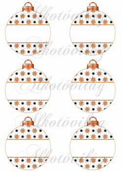 Barna csillagos karácsonyi gömbök üresen