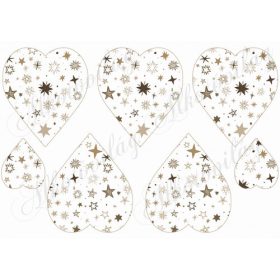 Barnás árnyalatú csillagos szívek