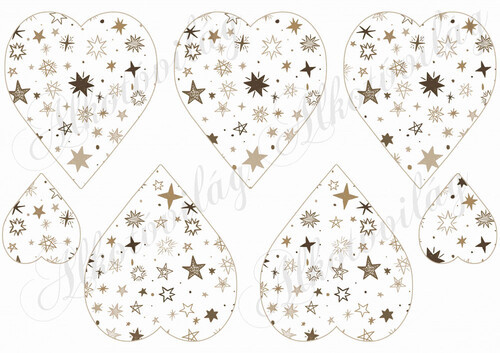 Barnás árnyalatú csillagos szívek
