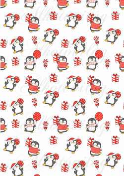 Cuki pingvinek nyalókákkal és ajándékdobozokkal