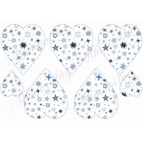 Kékes árnyalatú csillagos szívek