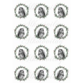 Kézzel festett ló karácsonyi koszorúban KICSIBEN