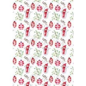   Retro karácsonyi díszek hóemberekkel és fagyöngy ágakkal