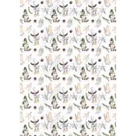   Rusztikus hangulatú manók lámpással, szarvasokkal, tobozokkal, fenyőágakkal