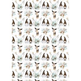   Rusztikus hangulatú manók szarvasokkal és mentás díszekkel