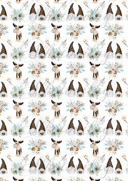 Rusztikus hangulatú manók szarvasokkal és mentás díszekkel