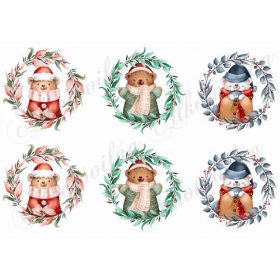 Tündéri macik karácsonyi koszorúkban