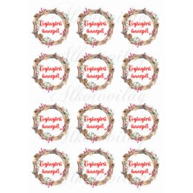   Vesszőkoszorúk tobozokkal, magyallal, csillagokkal GYÖNYÖRŰ ÜNNEPET felirattal KICSIBEN