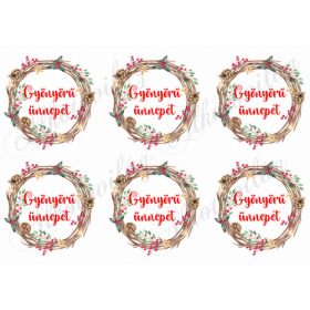   Vesszőkoszorúk tobozokkal, magyallal, csillagokkal GYÖNYÖRŰ ÜNNEPET felirattal