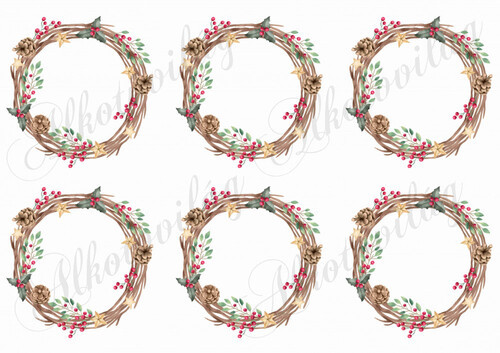 Vesszőkoszorúk tobozokkal, magyallal, csillagokkal