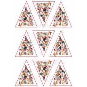 Cicák mikulássapkában karácsonyfadíszhez