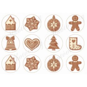 Díszített mézeskalács figurák körökben