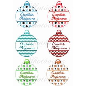Karácsonyfa gömbök CSODÁLATOS NAGYMAMA feliratokkal
