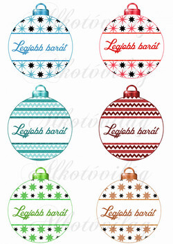 Karácsonyfa gömbök LEGJOBB BARÁT feliratokkal