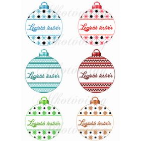 Karácsonyfa gömbök LEGJOBB TESTVÉR feliratokkal