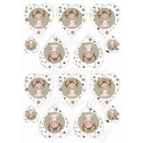 Kislány angyalkák csillagos szívekben KICSIBEN