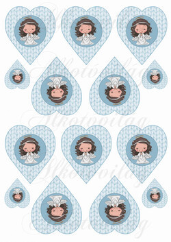 Kislány angyalkák kötött szívekben KICSIBEN