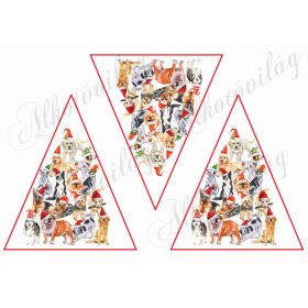 Kutyusok mikulássapkában karácsonyfadíszhez NAGYBAN