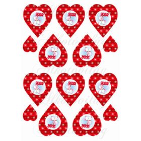   Unikornisos szívek 2022-es évszámmal PIROS szívekben KICSIBEN