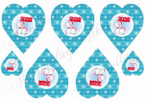 Unikornisos szívek 2022-es évszámmal