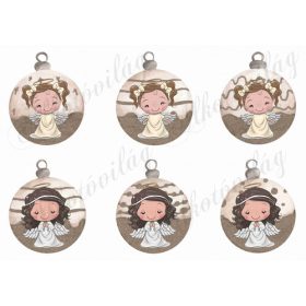 Vintage karácsonyi gömbök cuki kislány angyalkákkal