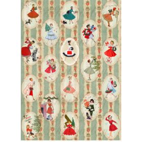 Romantikus karácsony vintage minták kártyákon