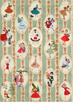 Romantikus karácsony vintage minták kártyákon