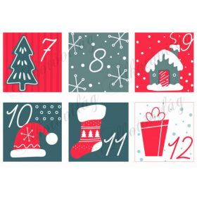 Adventi naptár szürke-piros-zöld NAGYBAN - 2. rész