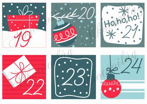 Adventi naptár szürke-piros-zöld NAGYBAN - 4. rész