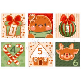   Cuki adventi naptár mézeskalács figurákkal piros-zöld árnyalatban - NAGYBAN - 1. rész