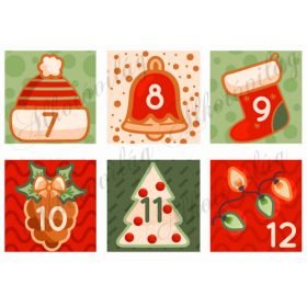   Cuki adventi naptár mézeskalács figurákkal piros-zöld árnyalatban - NAGYBAN - 2. rész