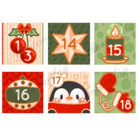   Cuki adventi naptár mézeskalács figurákkal piros-zöld árnyalatban - NAGYBAN - 3. rész