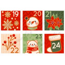   Cuki adventi naptár mézeskalács figurákkal piros-zöld árnyalatban - NAGYBAN - 4. rész